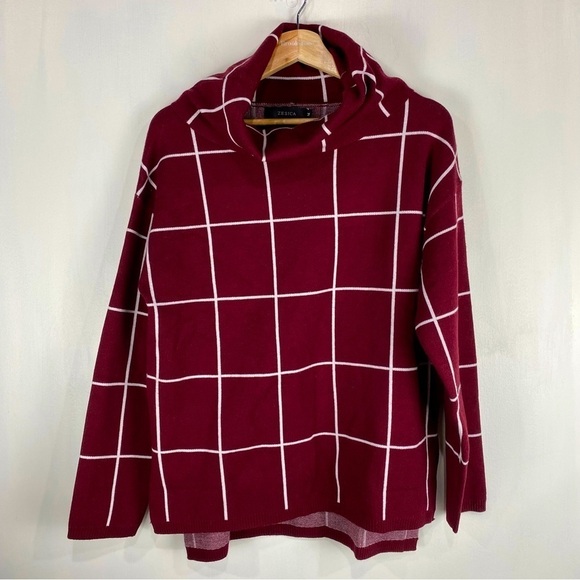 Zesica Plaid Super Soft Stretchy Pullover Turtleneck Sweater Size Medium (NWT) - Picture 1 of 5